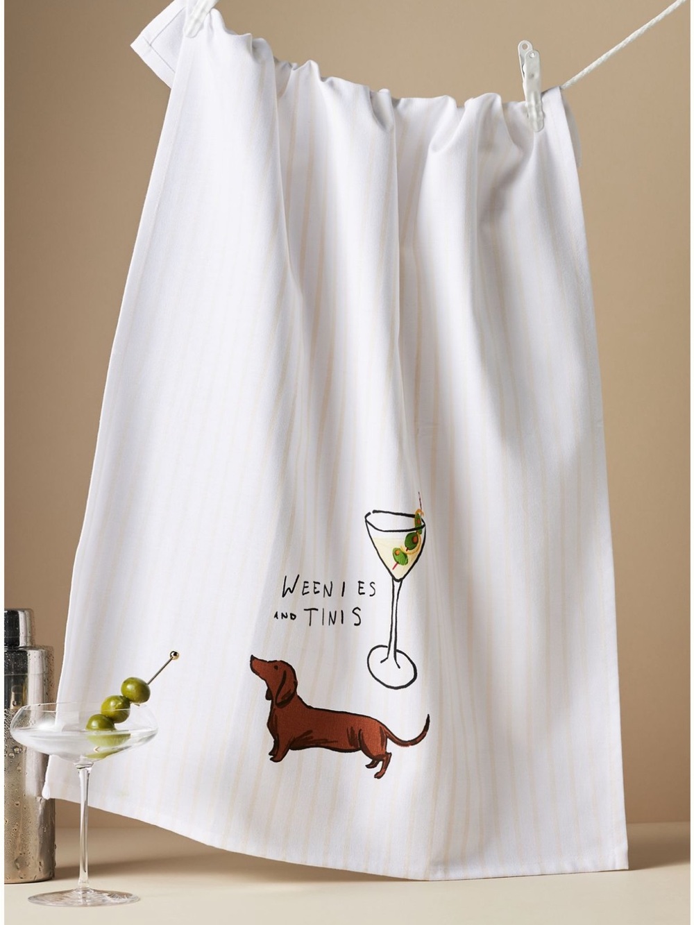 Anthropologie Weenies & Tinis Dish Towel